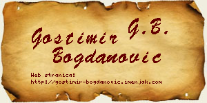 Gostimir Bogdanović vizit kartica